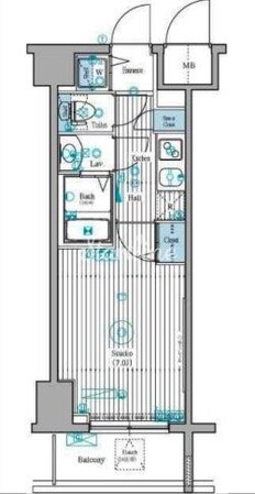 新宿御苑前マンションの物件間取画像